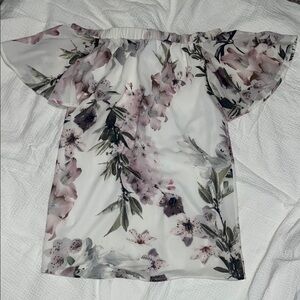 Lulu's White Off-the-shoulder Ruffled Dress with Flutter Sleeves